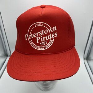Peterstown Pirates 1991 State Football Champions Red Cap Hat Snap-back Class A